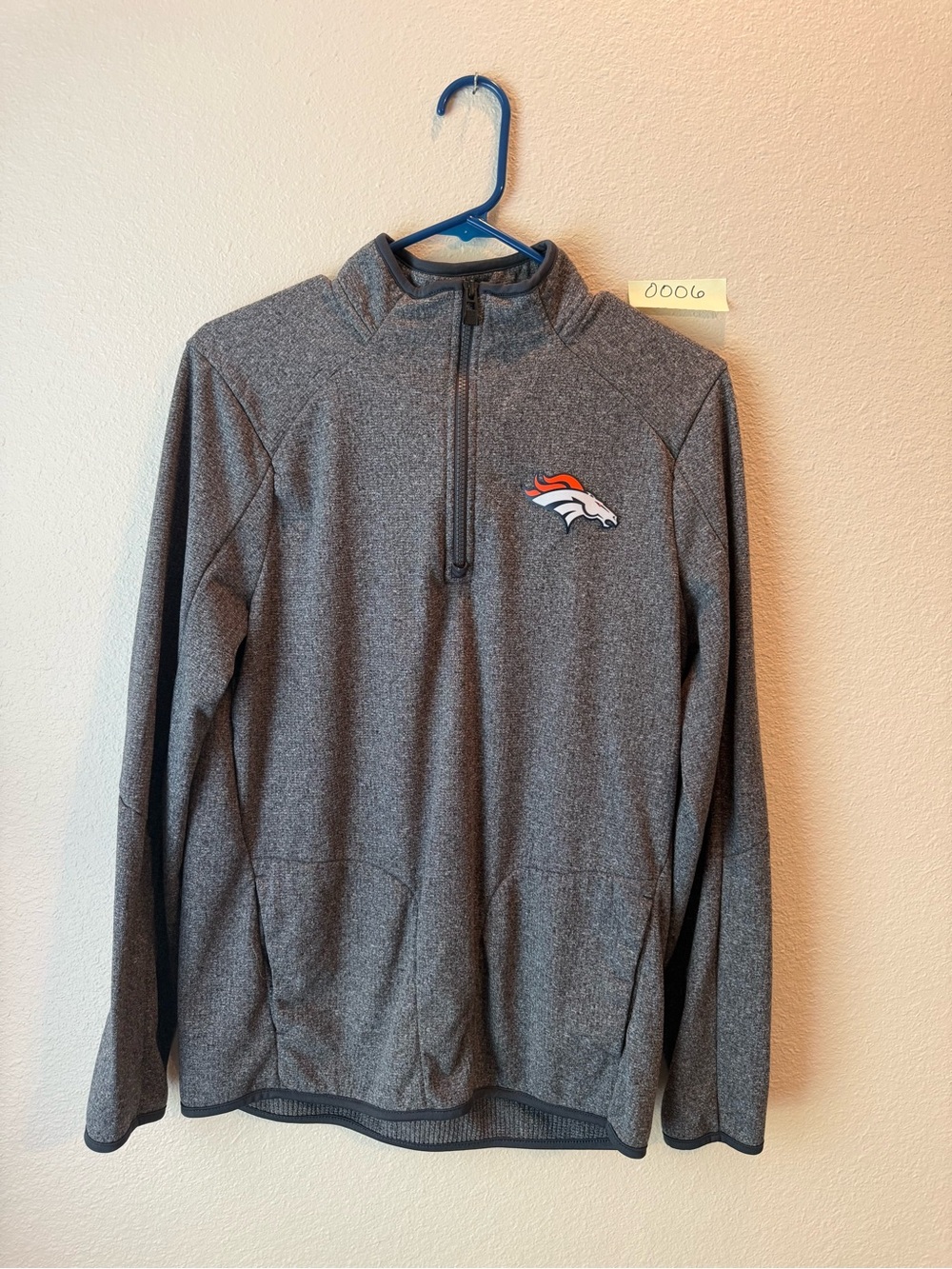 NFL Gray Denver Broncos Heathered Half-Zip Pullover